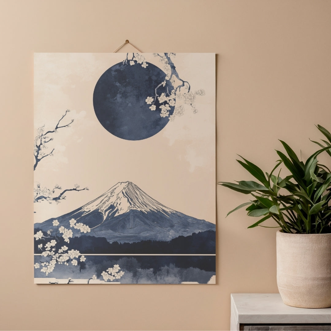 富士山 やまのふじ アート 富士山とトンボ手描きアート 原画 Wood