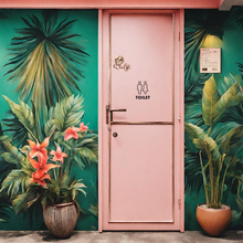 画像をギャラリービューアに読み込む, トイレット ピクト カッティングステッカー《TOILET》(超防水・防滴 UVカット 屋外使用可 /C002)