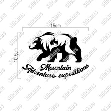 画像をギャラリービューアに読み込む, 山岳探検ベア カッティングステッカー《Mountain Adventure Expeditions》(超防水・防滴 UVカット 屋外使用可 /C053)