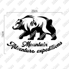 画像をギャラリービューアに読み込む, 山岳探検ベア カッティングステッカー《Mountain Adventure Expeditions》(超防水・防滴 UVカット 屋外使用可 /C053)