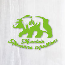 画像をギャラリービューアに読み込む, 山岳探検ベア カッティングステッカー《Mountain Adventure Expeditions》(超防水・防滴 UVカット 屋外使用可 /C053)