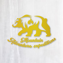 画像をギャラリービューアに読み込む, 山岳探検ベア カッティングステッカー《Mountain Adventure Expeditions》(超防水・防滴 UVカット 屋外使用可 /C053)
