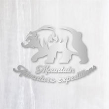画像をギャラリービューアに読み込む, 山岳探検ベア カッティングステッカー《Mountain Adventure Expeditions》(超防水・防滴 UVカット 屋外使用可 /C053)