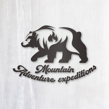 画像をギャラリービューアに読み込む, 山岳探検ベア カッティングステッカー《Mountain Adventure Expeditions》(超防水・防滴 UVカット 屋外使用可 /C053)