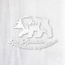 画像をギャラリービューアに読み込む, 山岳探検ベア カッティングステッカー《Mountain Adventure Expeditions》(超防水・防滴 UVカット 屋外使用可 /C053)