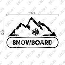 画像をギャラリービューアに読み込む, マウンテン スノーボード カッティングステッカー《Mountain Snowboard》(超防水・防滴 UVカット 屋外使用可 /C107)