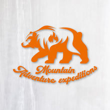 画像をギャラリービューアに読み込む, 山岳探検ベア カッティングステッカー《Mountain Adventure Expeditions》(超防水・防滴 UVカット 屋外使用可 /C053)