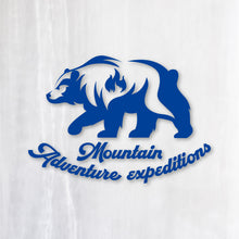 画像をギャラリービューアに読み込む, 山岳探検ベア カッティングステッカー《Mountain Adventure Expeditions》(超防水・防滴 UVカット 屋外使用可 /C053)