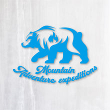 画像をギャラリービューアに読み込む, 山岳探検ベア カッティングステッカー《Mountain Adventure Expeditions》(超防水・防滴 UVカット 屋外使用可 /C053)