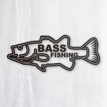 画像をギャラリービューアに読み込む, バス フィッシング カッティングステッカー《BASS FISHING》(超防水・防滴 UVカット 屋外使用可 /C038)