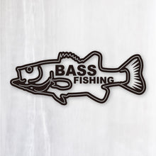 画像をギャラリービューアに読み込む, バス フィッシング カッティングステッカー《BASS FISHING》(超防水・防滴 UVカット 屋外使用可 /C038)