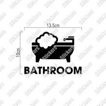 画像をギャラリービューアに読み込む, バスルーム ピクト カッティングステッカー《BATHROOM》(超防水・防滴 UVカット 屋外使用可 /C095)