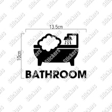 画像をギャラリービューアに読み込む, バスルーム ピクト カッティングステッカー《BATHROOM》(超防水・防滴 UVカット 屋外使用可 /C095)