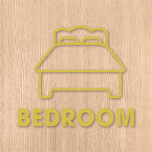 画像をギャラリービューアに読み込む, ベッドルーム ピクト カッティングステッカー《BEDROOM》(超防水・防滴 UVカット 屋外使用可 /C003)