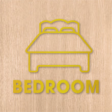 画像をギャラリービューアに読み込む, ベッドルーム ピクト カッティングステッカー《BEDROOM》(超防水・防滴 UVカット 屋外使用可 /C003)