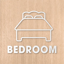 画像をギャラリービューアに読み込む, ベッドルーム ピクト カッティングステッカー《BEDROOM》(超防水・防滴 UVカット 屋外使用可 /C003)