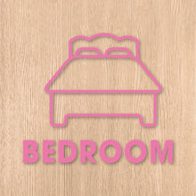 画像をギャラリービューアに読み込む, ベッドルーム ピクト カッティングステッカー《BEDROOM》(超防水・防滴 UVカット 屋外使用可 /C003)