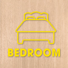 画像をギャラリービューアに読み込む, ベッドルーム ピクト カッティングステッカー《BEDROOM》(超防水・防滴 UVカット 屋外使用可 /C003)