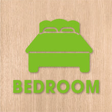 画像をギャラリービューアに読み込む, ベッドルーム ピクト カッティングステッカー《BEDROOM》(超防水・防滴 UVカット 屋外使用可 /C003)