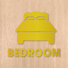 画像をギャラリービューアに読み込む, ベッドルーム ピクト カッティングステッカー《BEDROOM》(超防水・防滴 UVカット 屋外使用可 /C003)