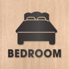 画像をギャラリービューアに読み込む, ベッドルーム ピクト カッティングステッカー《BEDROOM》(超防水・防滴 UVカット 屋外使用可 /C003)
