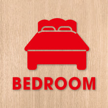 画像をギャラリービューアに読み込む, ベッドルーム ピクト カッティングステッカー《BEDROOM》(超防水・防滴 UVカット 屋外使用可 /C003)