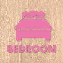 画像をギャラリービューアに読み込む, ベッドルーム ピクト カッティングステッカー《BEDROOM》(超防水・防滴 UVカット 屋外使用可 /C003)