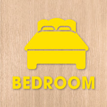 画像をギャラリービューアに読み込む, ベッドルーム ピクト カッティングステッカー《BEDROOM》(超防水・防滴 UVカット 屋外使用可 /C003)
