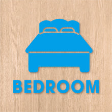 画像をギャラリービューアに読み込む, ベッドルーム ピクト カッティングステッカー《BEDROOM》(超防水・防滴 UVカット 屋外使用可 /C003)
