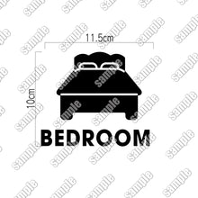 画像をギャラリービューアに読み込む, ベッドルーム ピクト カッティングステッカー《BEDROOM》(超防水・防滴 UVカット 屋外使用可 /C003)