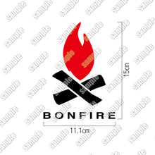 画像をギャラリービューアに読み込む, 焚火 カッティングステッカー《BONFIRE》(超防水・防滴 UVカット 屋外使用可 /C001)