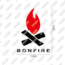 画像をギャラリービューアに読み込む, 焚火 カッティングステッカー《BONFIRE》(超防水・防滴 UVカット 屋外使用可 /C001)