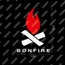 画像をギャラリービューアに読み込む, 焚火 カッティングステッカー《BONFIRE》(超防水・防滴 UVカット 屋外使用可 /C001)