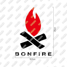画像をギャラリービューアに読み込む, 焚火 カッティングステッカー《BONFIRE》(超防水・防滴 UVカット 屋外使用可 /C001)