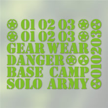 画像をギャラリービューアに読み込む, ミリタリー ボックスナンバリング カッティングステッカー《MILITARY BOX NUMBERING》(超防水・防滴 UVカット 屋外使用可 /C113)