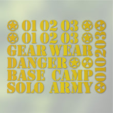 画像をギャラリービューアに読み込む, ミリタリー ボックスナンバリング カッティングステッカー《MILITARY BOX NUMBERING》(超防水・防滴 UVカット 屋外使用可 /C113)