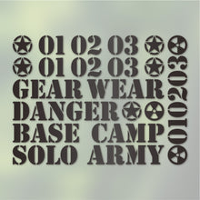 画像をギャラリービューアに読み込む, ミリタリー ボックスナンバリング カッティングステッカー《MILITARY BOX NUMBERING》(超防水・防滴 UVカット 屋外使用可 /C113)