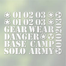 画像をギャラリービューアに読み込む, ミリタリー ボックスナンバリング カッティングステッカー《MILITARY BOX NUMBERING》(超防水・防滴 UVカット 屋外使用可 /C113)