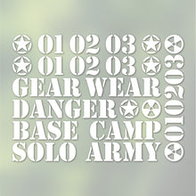 画像をギャラリービューアに読み込む, ミリタリー ボックスナンバリング カッティングステッカー《MILITARY BOX NUMBERING》(超防水・防滴 UVカット 屋外使用可 /C113)