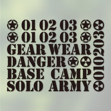 画像をギャラリービューアに読み込む, ミリタリー ボックスナンバリング カッティングステッカー《MILITARY BOX NUMBERING》(超防水・防滴 UVカット 屋外使用可 /C113)