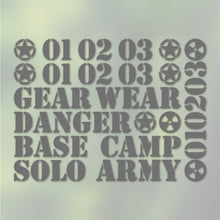 画像をギャラリービューアに読み込む, ミリタリー ボックスナンバリング カッティングステッカー《MILITARY BOX NUMBERING》(超防水・防滴 UVカット 屋外使用可 /C113)
