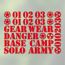 画像をギャラリービューアに読み込む, ミリタリー ボックスナンバリング カッティングステッカー《MILITARY BOX NUMBERING》(超防水・防滴 UVカット 屋外使用可 /C113)
