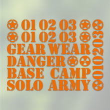 画像をギャラリービューアに読み込む, ミリタリー ボックスナンバリング カッティングステッカー《MILITARY BOX NUMBERING》(超防水・防滴 UVカット 屋外使用可 /C113)