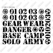 画像をギャラリービューアに読み込む, ミリタリー ボックスナンバリング カッティングステッカー《MILITARY BOX NUMBERING》(超防水・防滴 UVカット 屋外使用可 /C113)