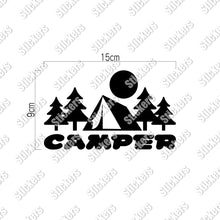 画像をギャラリービューアに読み込む, キャンパー カッティングステッカー《CAMPER》(超防水・防滴 UVカット 屋外使用可 /C057)