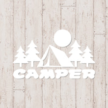 画像をギャラリービューアに読み込む, キャンパー カッティングステッカー《CAMPER》(超防水・防滴 UVカット 屋外使用可 /C057)