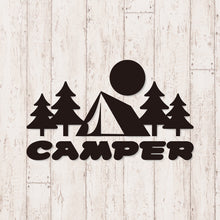 画像をギャラリービューアに読み込む, キャンパー カッティングステッカー《CAMPER》(超防水・防滴 UVカット 屋外使用可 /C057)