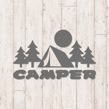 画像をギャラリービューアに読み込む, キャンパー カッティングステッカー《CAMPER》(超防水・防滴 UVカット 屋外使用可 /C057)
