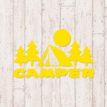 画像をギャラリービューアに読み込む, キャンパー カッティングステッカー《CAMPER》(超防水・防滴 UVカット 屋外使用可 /C057)