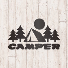 画像をギャラリービューアに読み込む, キャンパー カッティングステッカー《CAMPER》(超防水・防滴 UVカット 屋外使用可 /C057)